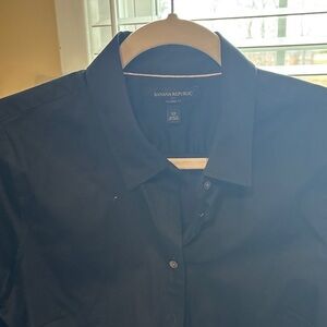Banana Republic Midnight Black Collared Shirt